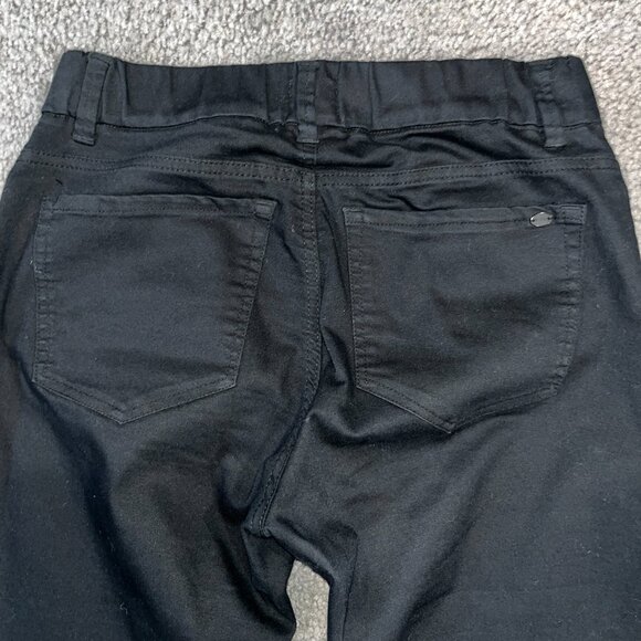 Bevy Flog - Amanda Black Wide Leg Flare Denim Raw Hem & Elastic Waist Jeans 29 - Picture 6 of 11